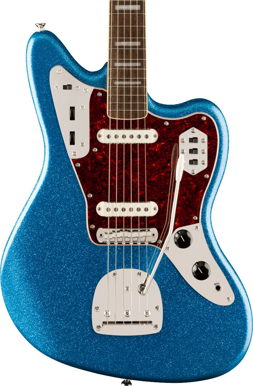 Squier FSR Classic Vibe '70s Jaguar in Blue Sparkle With Matching Headstock